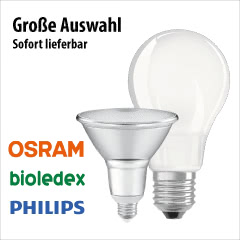 Osram, Bioledex und Philips LED Lampen und Leuchtmittel