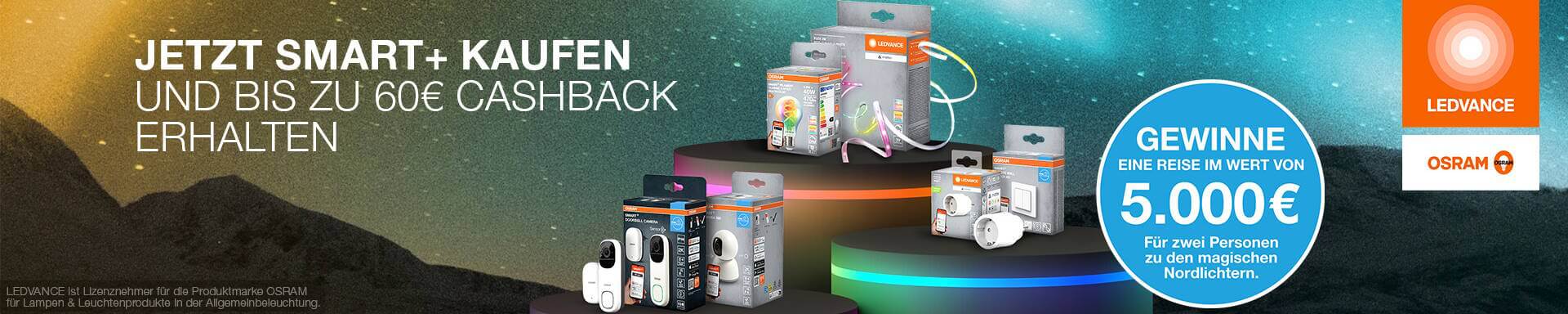 OSRAM & LEDVANCE Smart Lampen und Leuchten Cashback Aktion