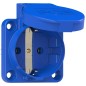 Preview: CEE Schutzkontakt Anbausteckdose blau mit Dichtrand 16A 250V IP54 PCE 105-0bw