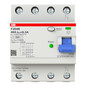 Preview: ABB F204B-40/0,3 FI-Schutzschalter Typ B 4P, 40A, 300mA, 3kA, 4TE