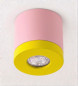 Preview: Bioledex PIKKO Deckenleuchte GU10 Aufbau 100mm Deckenspot Pink /Gelb Anschrauben oder Kleben