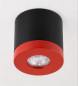 Preview: Bioledex PIKKO Deckenleuchte GU10 Aufbau 100mm Deckenspot Schwarz /Rot Anschrauben oder Kleben