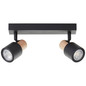 Preview: Brilliant Pini Spotbalken, 2-flammig GU10 Schwarz Holz FSC® 10146/76