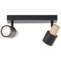 Preview: Brilliant Pini Spotbalken, 2-flammig GU10 Schwarz Holz FSC® 10146/76