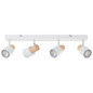 Preview: Brilliant Pini Spotbalken, 4-flammig GU10 Weiß Holz Hell FSC® 10147/75