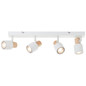 Preview: Brilliant Pini Spotbalken, 4-flammig GU10 Weiß Holz Hell FSC® 10147/75