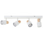 Preview: Brilliant Pini Spotbalken, 4-flammig GU10 Weiß Holz Hell FSC® 10147/75