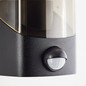 Preview: Brilliant Minou Außenwandleuchte mit Bewegungsmelder E27 IP44 Schwarz Rauchglas Bewegungsmelder 44311/93