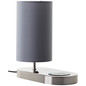 Preview: Brilliant Clarie Tischleuchte 26cm mit Induktionsladeschale E14 Nickel Grau Wireless charging 60091/68