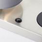 Preview: Brilliant Clarie Tischleuchte 26cm mit Induktionsladeschale E14 Nickel Grau Wireless charging 60091/68