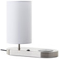 Preview: Brilliant Clarie Tischleuchte 26cm mit Induktionsladeschale E14 Weiß Eisen Wireless charging 60091/75
