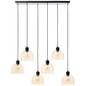 Preview: Brilliant Casto Pendelleuchte 5-flammig E27 Schwarz Bernstein 60110/20