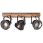 Preview: Brilliant Carmen Wood Spotbalken, 3-flammig GU10 Burned Steel Holz FSC® 72030/84