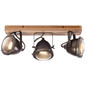 Preview: Brilliant Carmen Wood Spotbalken, 3-flammig GU10 Burned Steel Holz FSC® 72030/84
