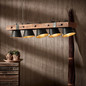 Preview: Brilliant Plow Pendelleuchte, 5-flammig E27 Schwarz Stahl Holz FSC® 82175/46