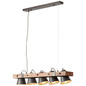 Preview: Brilliant Plow Pendelleuchte, 5-flammig E27 Schwarz Stahl Holz FSC® 82175/46