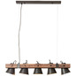 Preview: Brilliant Plow Pendelleuchte, 5-flammig E27 Schwarz Stahl Holz FSC® 82175/46