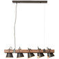 Preview: Brilliant Plow Pendelleuchte, 5-flammig E27 Schwarz Stahl Holz FSC® 82175/46