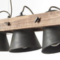 Preview: Brilliant Plow Pendelleuchte, 5-flammig E27 Schwarz Stahl Holz FSC® 82175/46
