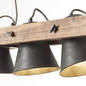 Preview: Brilliant Plow Pendelleuchte, 5-flammig E27 Schwarz Stahl Holz FSC® 82175/46