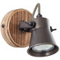 Preview: Brilliant Seed Wandspot GU10 Schwarz Stahl Holz Hell FSC® 82210/46