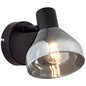 Preview: Brilliant Reflekt Wandspot E14 Schwarz Matt Rauchglas 82710/06