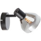 Preview: Brilliant Reflekt Wandspot E14 Schwarz Matt Rauchglas 82710/06