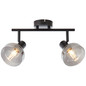 Preview: Brilliant Reflekt Spotrohr, 2-flammig E14 Schwarz Matt Rauchglas 82713/06