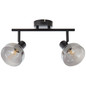 Preview: Brilliant Reflekt Spotrohr, 2-flammig E14 Schwarz Matt Rauchglas 82713/06