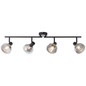 Preview: Brilliant Reflekt Spotrohr, 4-flammig, drehbar E14 Schwarz Matt Rauchglas 82732/06