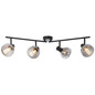 Preview: Brilliant Reflekt Spotrohr, 4-flammig, drehbar E14 Schwarz Matt Rauchglas 82732/06