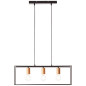 Preview: Brilliant Arica Pendelleuchte, 3-flammig E27 Schwarz Holz 92747/76