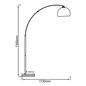Preview: Brilliant Vessa Bogenstandleuchte 1,7m E27 Chrom Weiß 92940/75