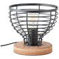 Preview: Brilliant Avia Tischleuchte 20cm E27 Schwarz Holz FSC® 93153/76