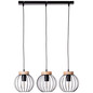 Preview: Brilliant Sorana Pendelleuchte, 3-flammig E27 Schwarz Holz FSC® 99236/76