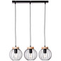 Preview: Brilliant Sorana Pendelleuchte, 3-flammig E27 Schwarz Holz FSC® 99236/76
