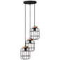 Preview: Brilliant Gwen Pendelleuchte, 3-flammig (Rondell) E27 Antik Holz Schwarz Korund FSC® 99255/66