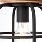 Preview: Brilliant Gwen Pendelleuchte, 3-flammig (Rondell) E27 Antik Holz Schwarz Korund FSC® 99255/66