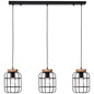 Preview: Brilliant Gwen Pendelleuchte, 3-flammig (Balken) E27 Antik Holz Schwarz Korund FSC® 99256/66