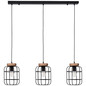 Preview: Brilliant Gwen Pendelleuchte, 3-flammig (Balken) E27 Antik Holz Schwarz Korund FSC® 99256/66