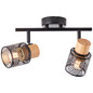Preview: Brilliant Santy Spotrohr, 2-flammig E14 Schwarz Natur 99397/76