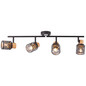Preview: Brilliant Santy Spotrohr, 4-flammig E14 Schwarz Natur 99398/76