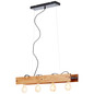 Preview: Brilliant Calandra Pendelleuchte, 4-flammig E27 Schwarz Holz FSC® 99451/76