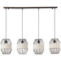 Preview: Brilliant Slope Pendelleuchte, 4-flammig E27 Schwarz Natur 99480/76