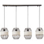 Preview: Brilliant Slope Pendelleuchte, 4-flammig E27 Schwarz Natur 99480/76