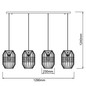 Preview: Brilliant Slope Pendelleuchte, 4-flammig E27 Schwarz Natur 99480/76