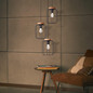 Preview: Brilliant Tosh Pendelleuchte, 3-flammig (Rondell) E27 Antik Holz Schwarz Korund FSC® 99502/66