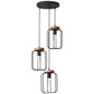 Preview: Brilliant Tosh Pendelleuchte, 3-flammig (Rondell) E27 Antik Holz Schwarz Korund FSC® 99502/66