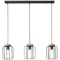 Preview: Brilliant Tosh Pendelleuchte, 3-flammig (Reihe) E27 Antik Holz Schwarz Korund FSC® 99503/66