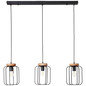 Preview: Brilliant Tosh Pendelleuchte, 3-flammig (Reihe) E27 Antik Holz Schwarz Korund FSC® 99503/66